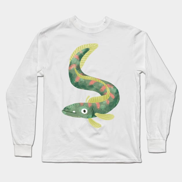 Little Green Eel Long Sleeve T-Shirt by tarynosaurus